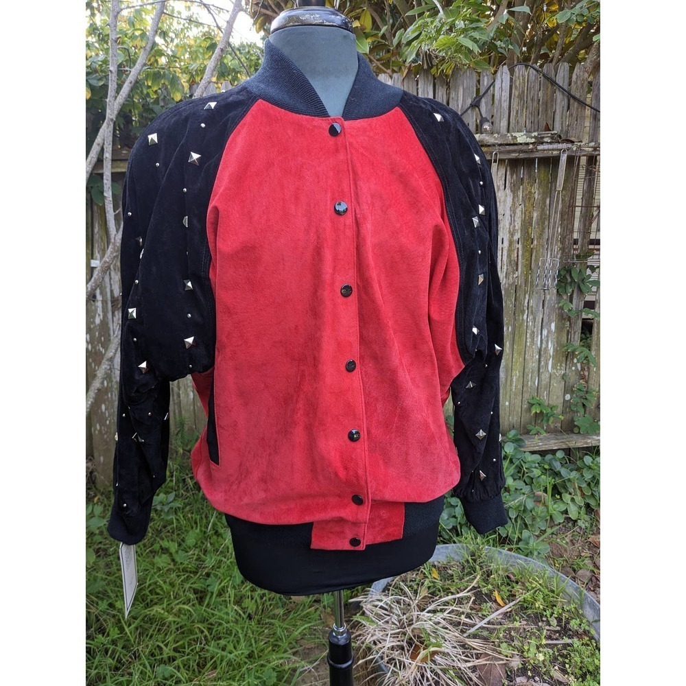 Vintage NWT Firenze Studded Suede Leather Jacket